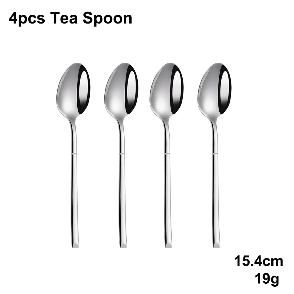 4/6/16/24 Pieces Cutlery Set Stainless Steel Thin Tableware Mirror Elegant Knife Fork Spoon Western Dinner Set Sliverware