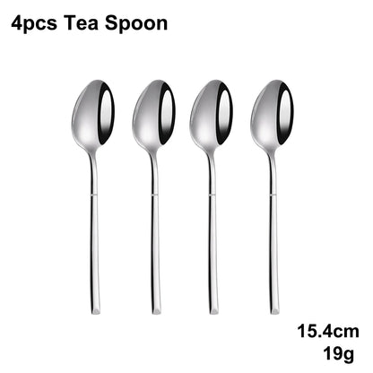 4/6/16/24 Pieces Cutlery Set Stainless Steel Thin Tableware Mirror Elegant Knife Fork Spoon Western Dinner Set Sliverware