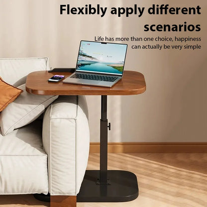 Adjustable Height Side Table Portable Side Desk Coffee/Afternoon Tea Table Dormitory Desk Home Bedside Sofa Office Reception Are