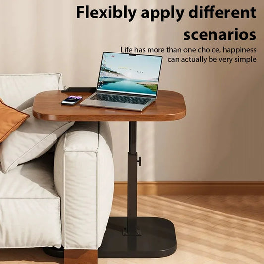 Adjustable Height Side Table Portable Side Desk Coffee/Afternoon Tea Table Dormitory Desk Home Bedside Sofa Office Reception Are
