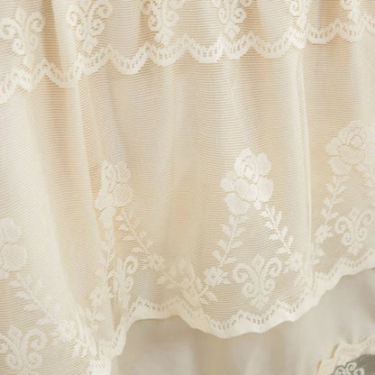 New 3 Layers Bed Skirt Lace Ruffled Bed Skirt Couvre Lit Bedroom Bed Cover Bed Skirt Non-slip Mattress Cover Bedsheet Bedspread