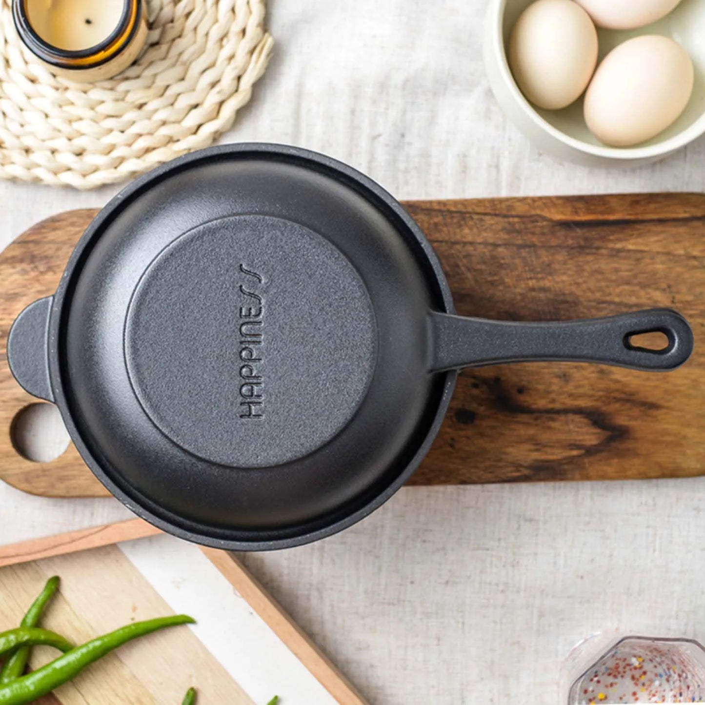 1 Set Cast Iron Pots Non-stick Pan Dual-Purpose Cast Iron Saucepan Home Kitchen Tools Breakfast Cooking Frying Pan