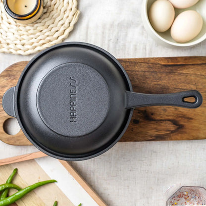 1 Set Cast Iron Pots Non-stick Pan Dual-Purpose Cast Iron Saucepan Home Kitchen Tools Breakfast Cooking Frying Pan