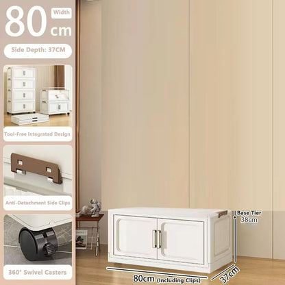 Storage Cabinet No Installation Required Organization Cabinet for Babies and Children Clothes Organizer Box Snack Plastic Foldable