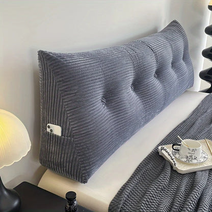 Pillow for Bed Reading, Striped Back Rest Cushion with Zipper, Lumbar Support Pillow for Sofa Sitting, Washable Headboard Pillow