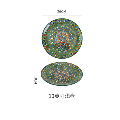 Ceramic Tableware Set Rice Bowl Serving Plate Creative Cutlery Soup Plate Noodle Handle Bowl Sauce Dish Steak Salad Fruit Plate