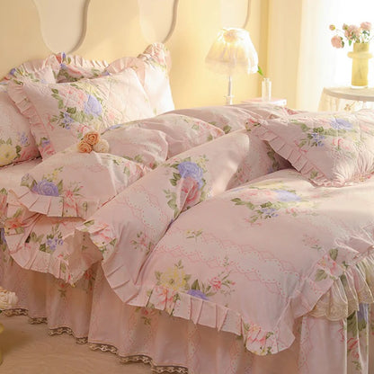 1pc Pure Cotton Duvet Cover Ruffles Quilt Cover Queen Size Comforter Cover Skin-friendly Bedding funda nordica (No Pillowcase)