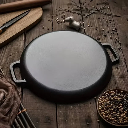 Cast Iron Frying Pan Non-stick Pan Pizza Egg Pancake Pot Vegetable Steak Skillet Home Kitchen Flat Pan Omelette Outdoor Cookware