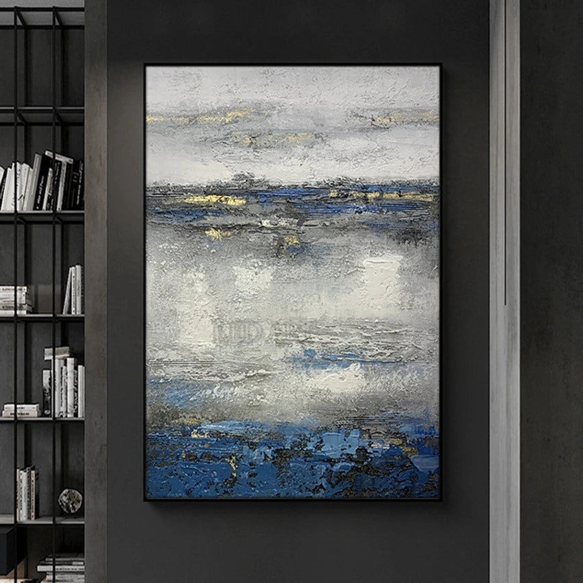 Large Size Contemporary Hand-painted Abstract Picture Golden Foil Oil Paintings On Canvas Bedroom Home Decoration Unframed