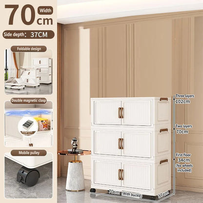 Folding Storage Cabinet Multi-Scene Storage Cabinet Wall-Mounted Kitchen Bathroom Bedroom Living Room Organizer