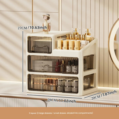 Drawer-style cosmetics storage box, high-end dressing table, lipstick, skin care products, jewelry shelf, desktop storage box