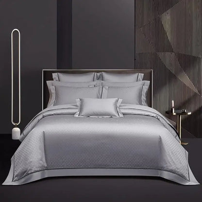 1000TC Egyptian Cotton Soft Silky Jacquard Wave Bedding Duvet Cover 4/7Pcs Boho Textured Comforter Cover Bed Sheet Pillowcases
