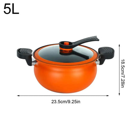 Cooking Pot Large Deep Cookware with Visible Lid Induction Pot Saucepan with Handles for Gas Ceramic Home Kitchen Restaurant