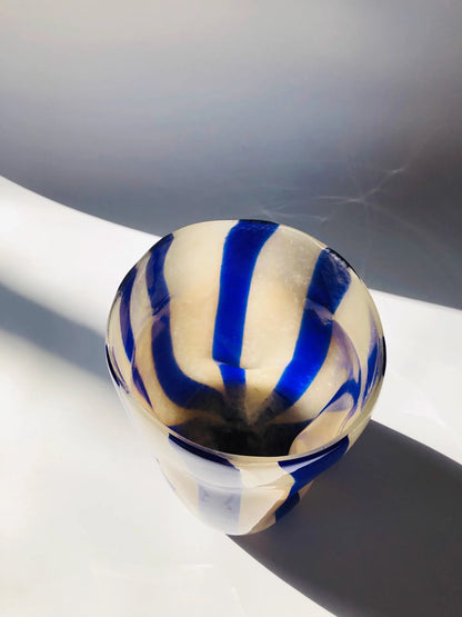 Vase in Ancient Style Light Luxury Senior Sense Striped Glass Vase Living Room Flower Arrangement Decoration Ornaments