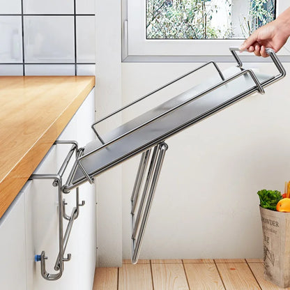 Stainless Steel Foldable Countertop Storage Rack, Space-saving, Can Be Used To Extend The Countertop In Bathrooms and Kitchens