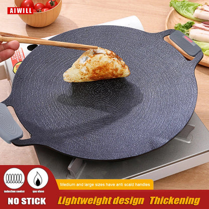 AIWILL No stick Grill Pan BBQ Baking Dishes Pans Multi-purpose Induction Cooker Outdoor Camping Kitchen Bakeware Household Tool