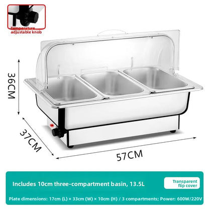 Commercial Deep Stainl Steel Pot for Spiced Meat Special Display Pan with Insulation Oven Hotel Dining Utensils