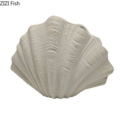 Beige Shell Ornament Ceramic Vase Flower Arrangement Dried Flower Vases Hydroponic Vase Decorative Vases Flowers Vessels Crafts