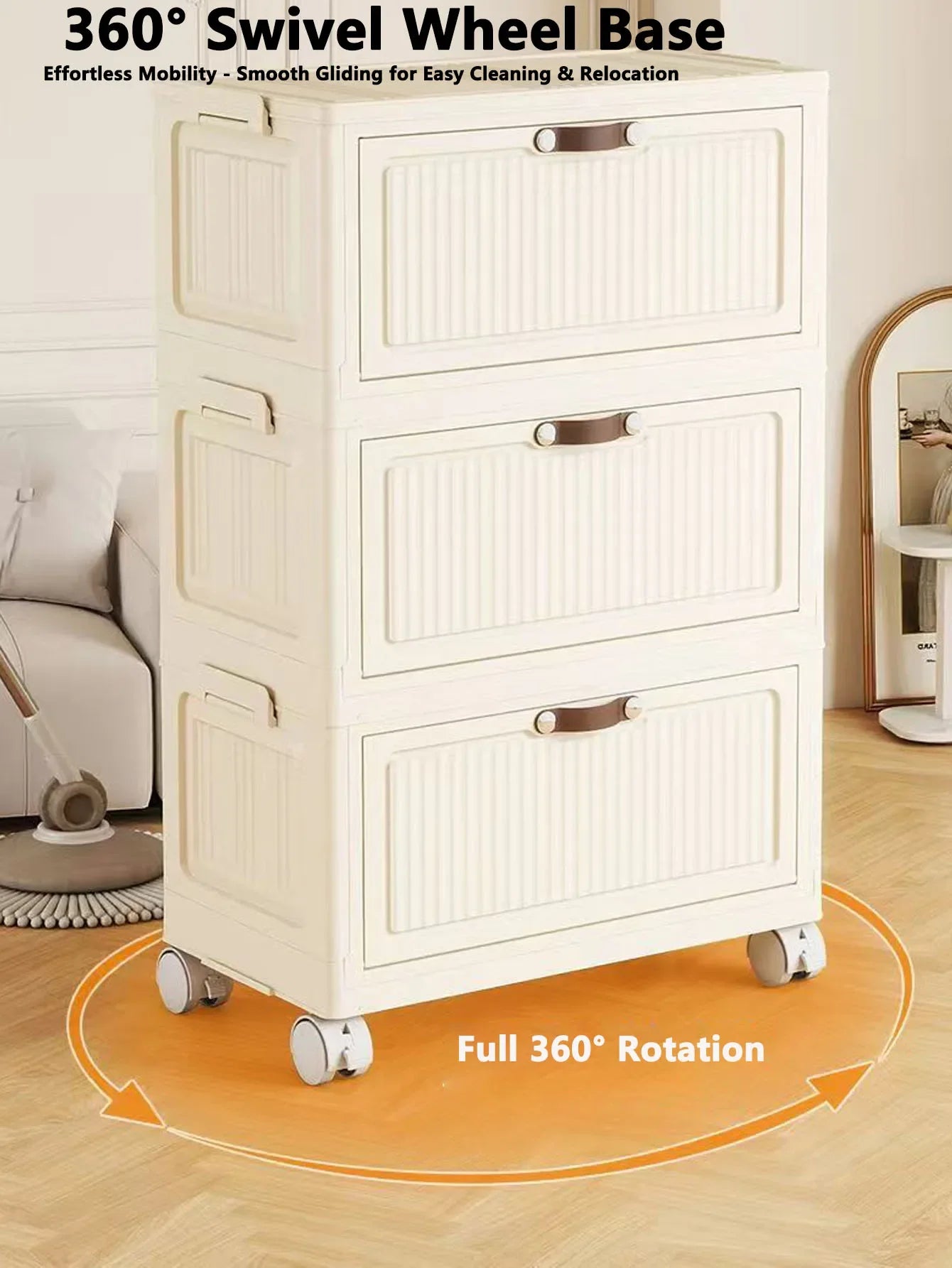 Transparent Foldable Storage Cabinet Large Capacity Refrigerator Storage Box Multi-Specification Multifunction Kitchen Organizer