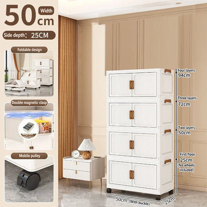 Folding Storage Cabinet Multi-Scene Storage Cabinet Wall-Mounted Kitchen Bathroom Bedroom Living Room Organizer