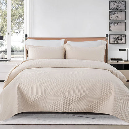 Velvet Quilted Bedspread Stripe Jacquard Bed Cover Blanket European Style Soft Warm Bedding Bed Protector Bedsheet