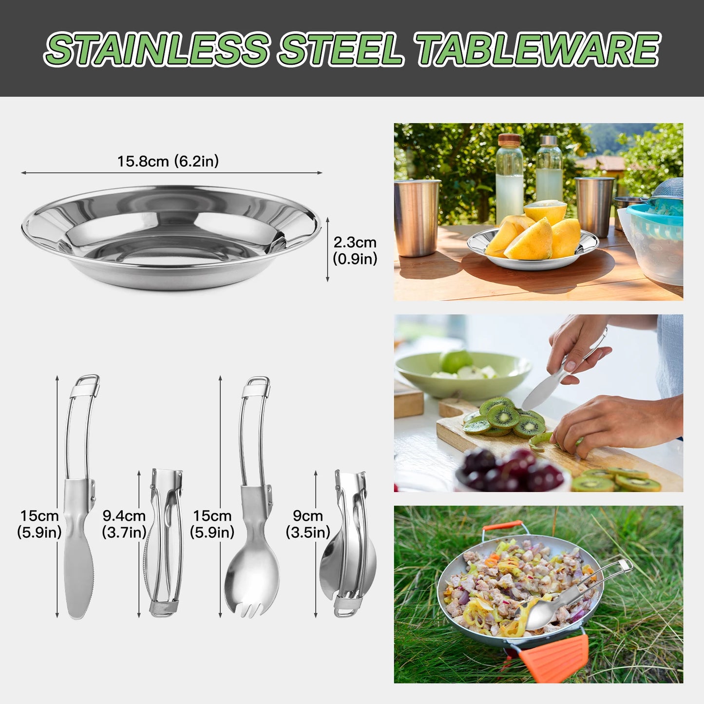 TOMSHOO 21pcs Camping Cookware Mess Kit Camping Pot and Pan Cooking Set Outdoor Camping Hiking Backpacking Survival Gear