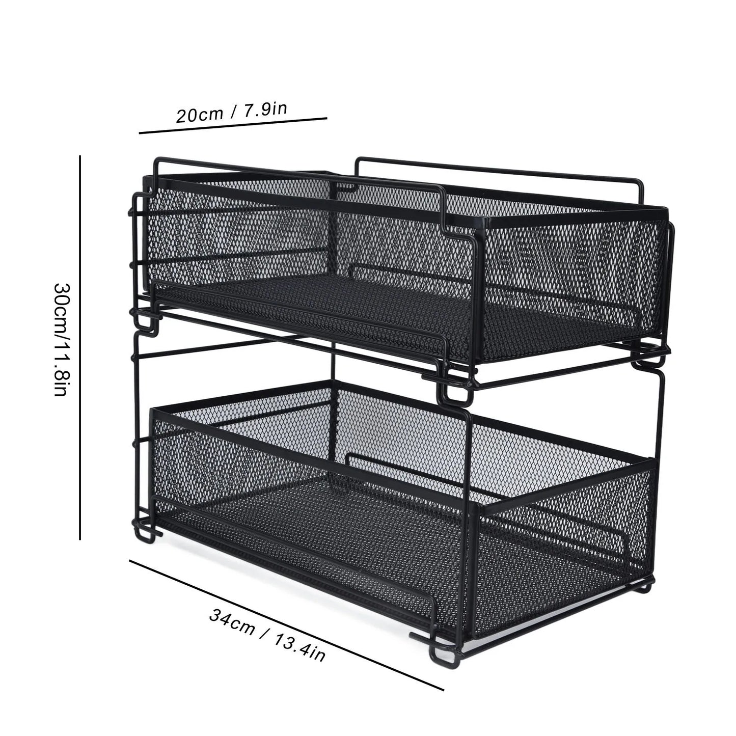 Kitchen Storage Drawer Basket Rack Kitchen Shelf Sliding Under Sink Drawer Multi Functional Shelf Desk Cabinet Organizer