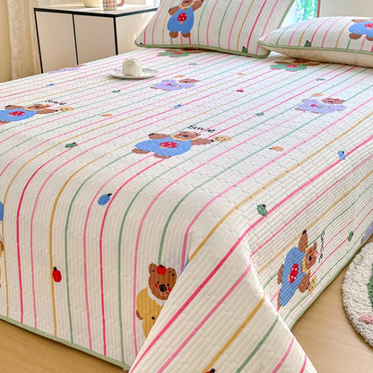 Bonenjoy 1pc Bedspread 100% Cotton Bed Cover Quilted Bed Linen Skin-friendly Bedsheet покрывало на кровать (No Pillowcase)