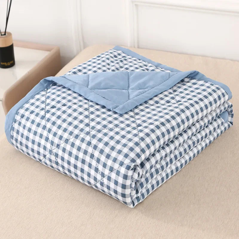 Quilt Washed Cotton Air Condition Thin Comforter Blanket Bedspread for Single Double Queen King Bed Coverlet Plaid Summer