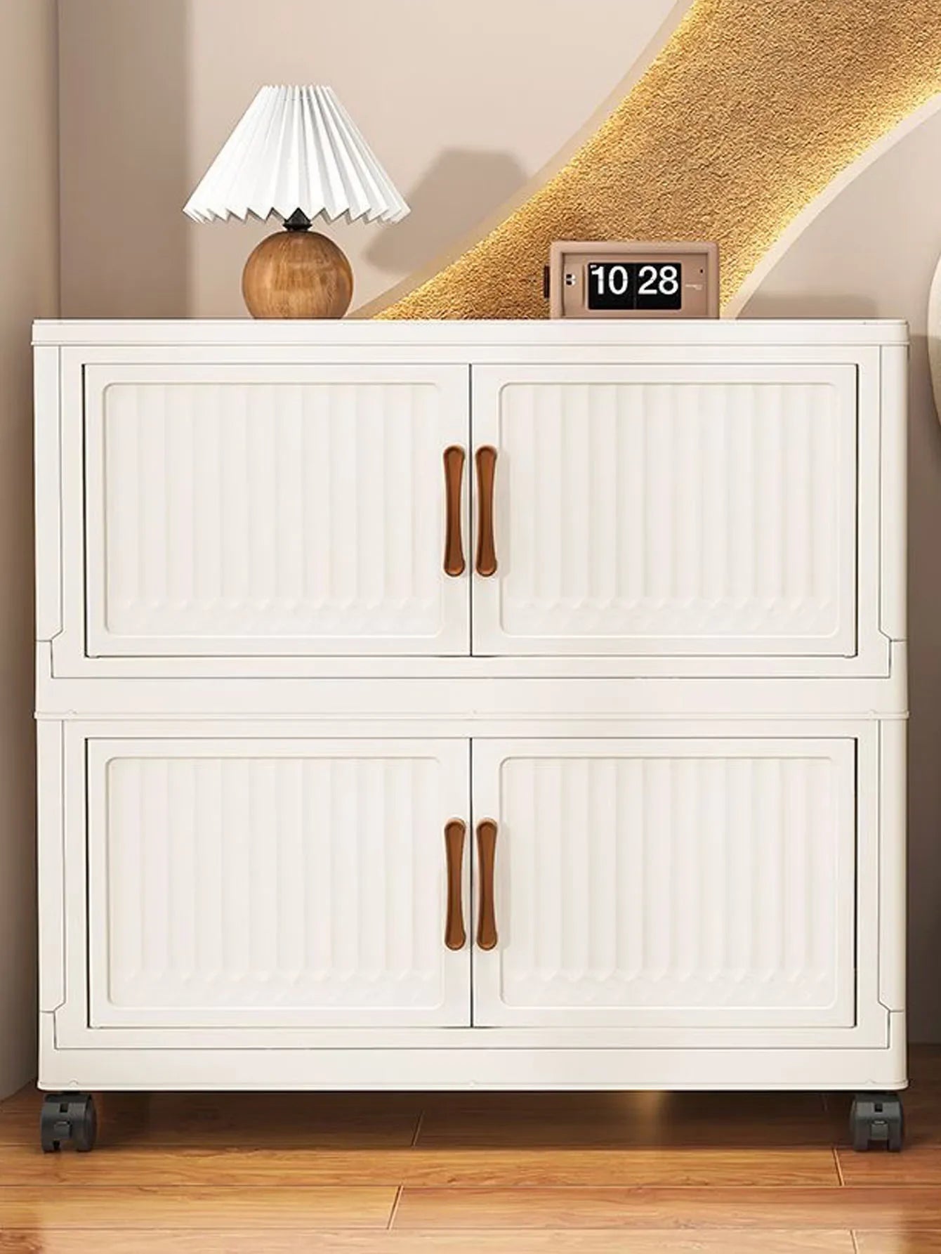 Folding Storage Cabinet Multi-Scene Storage Cabinet Wall-Mounted Kitchen Bathroom Bedroom Living Room Organizer