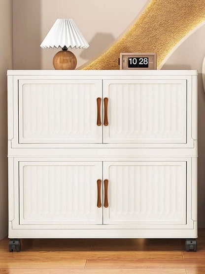 Folding Storage Cabinet Multi-Scene Storage Cabinet Wall-Mounted Kitchen Bathroom Bedroom Living Room Organizer