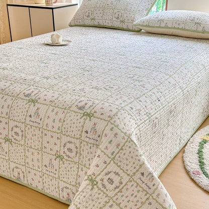 Bonenjoy 1pc Bedspread 100% Cotton Bed Cover Quilted Bed Linen Skin-friendly Bedsheet покрывало на кровать (No Pillowcase)