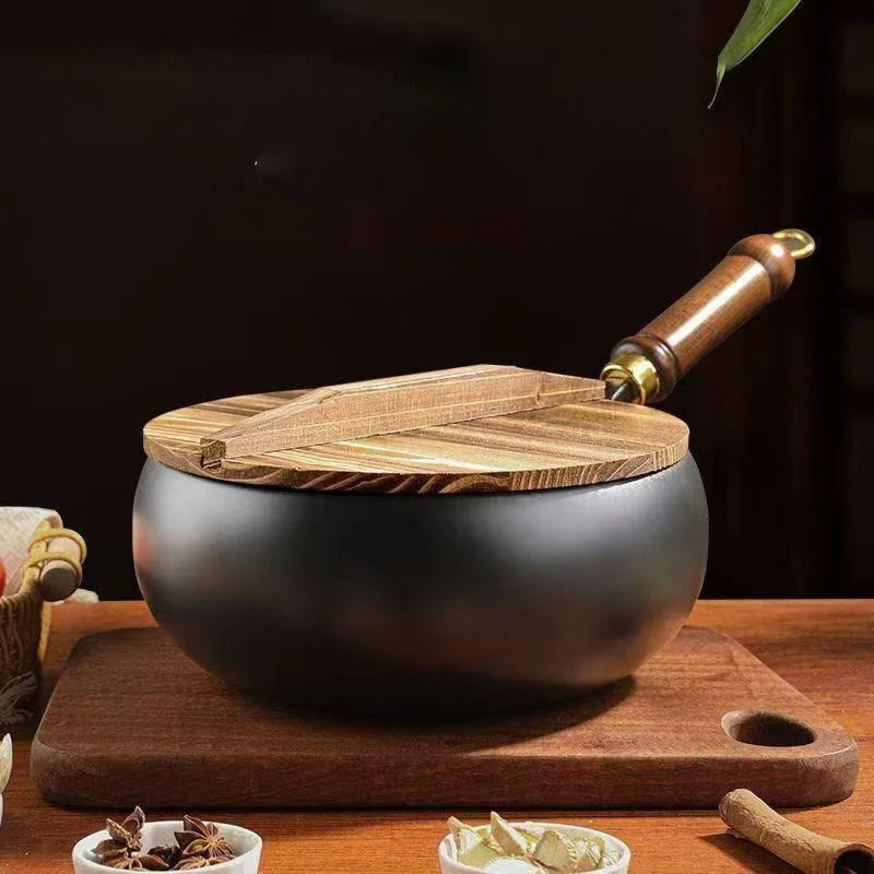Uncoated Big Belly Pot Handmade Forging NON-STICK PAN Household Small Flat Bottom Frying Pan Kitchen Gas Stove Universal Pan