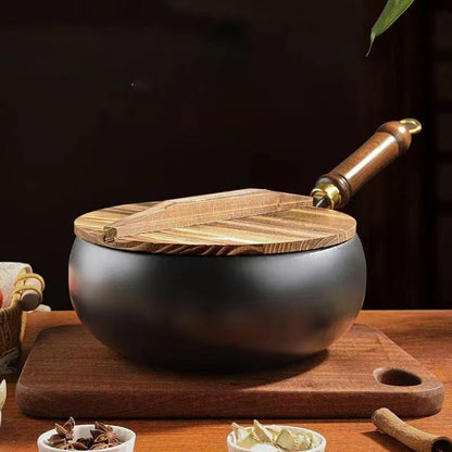 Uncoated Big Belly Pot Handmade Forging NON-STICK PAN Household Small Flat Bottom Frying Pan Kitchen Gas Stove Universal Pan
