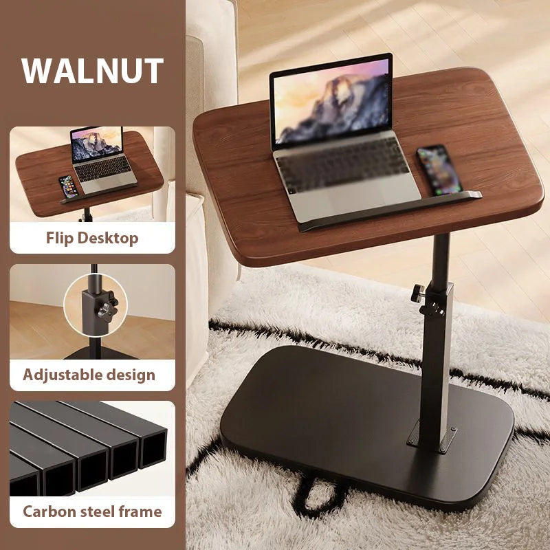 Adjustable Height Side Table Portable Side Desk Coffee/Afternoon Tea Table Dormitory Desk Home Bedside Sofa Office Reception Are