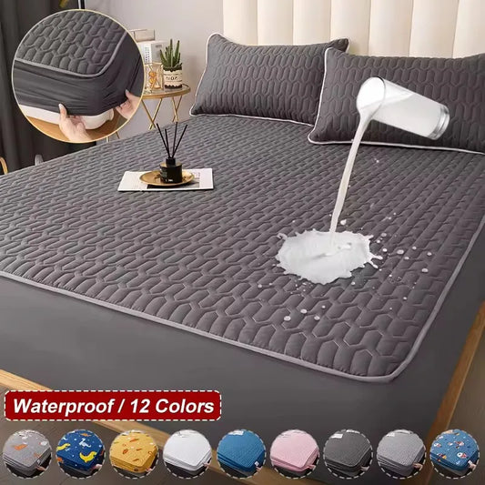 Waterproof Thicken Mattress Pad Protector Adjustable Fitted Sheets Bed Covers Anti-bacterial Pad for Bed 120x200 160x200 180x200