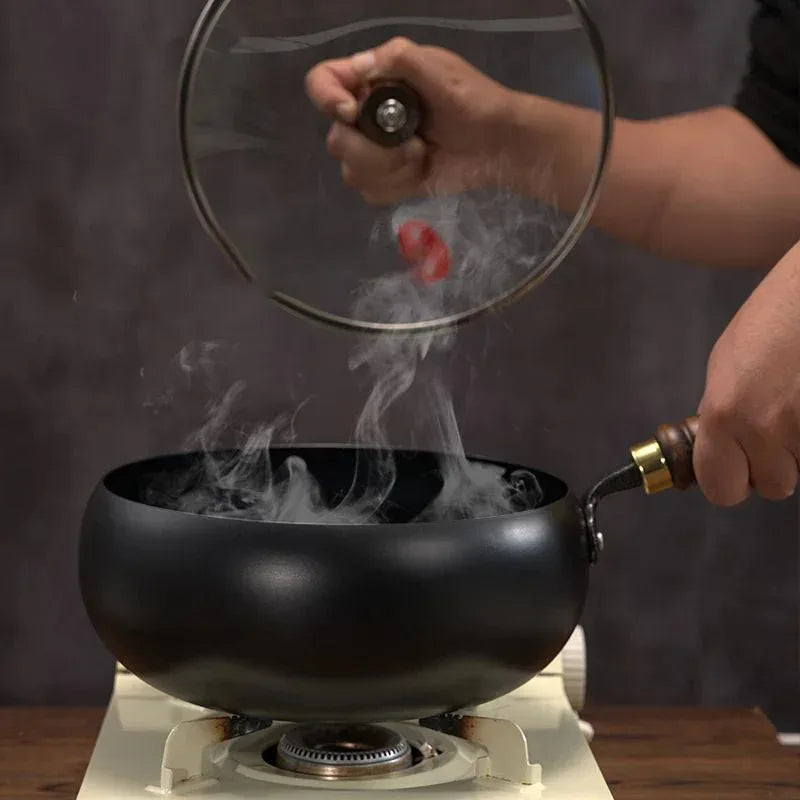 Easy to cook cast iron skillet cast iron pot keep warm Stirfry boil and simmer No picky pots and pans chrome Health Household