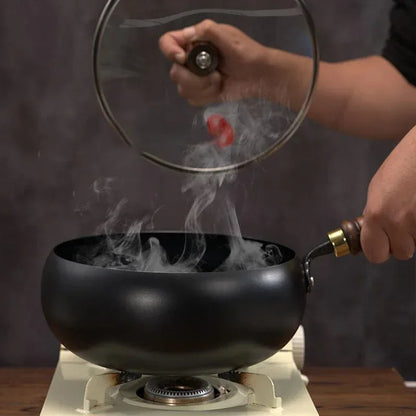 Easy to cook cast iron skillet cast iron pot keep warm Stirfry boil and simmer No picky pots and pans chrome Health Household