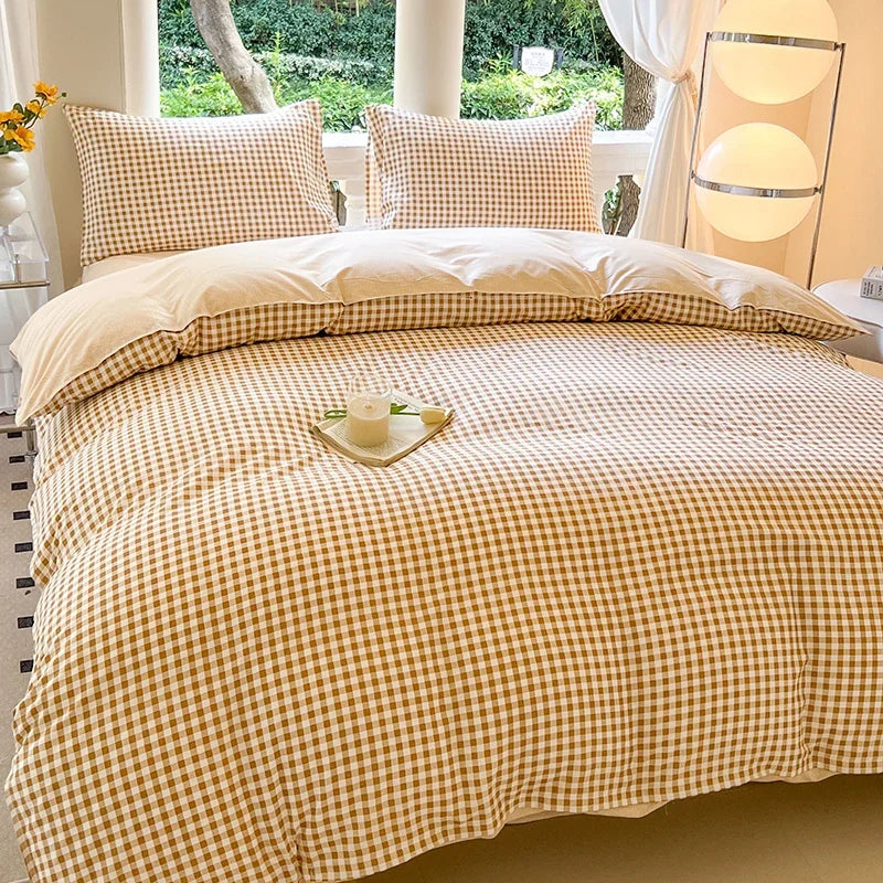 Kawaii Bear Printed Bed Set Floral Duvet Cover Pillowcase Bedding Set Cute Dog Bed Linen Sheet Quilt Cover Full Queen King Size