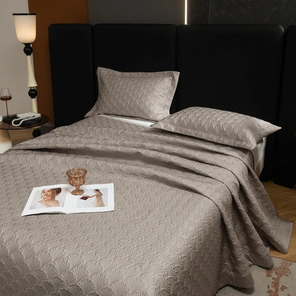 3Pcs Luxury Lyocell Cotton Soft Silky Embossing Quilted Bedspread, Bed Cover, Mattress Topper Coverlet, Bed Sheet, Pillowcases