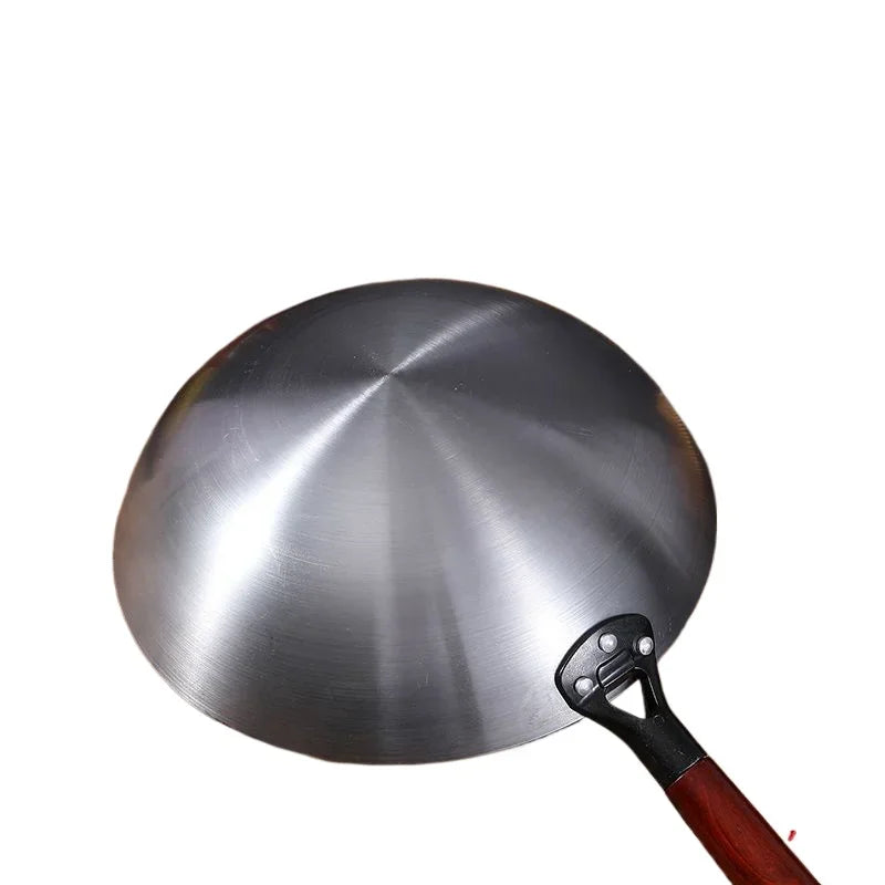 30/32/34cm Traditional iron wok,Non-coating Woks Hand forged For Kitchen PanWooden Handle Wok Kitchen Gas Pot Cookware