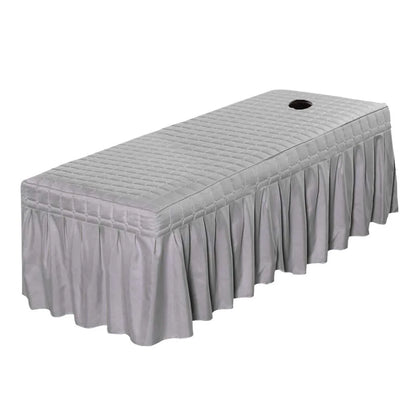 Thick Quilting Bed Skirt Beauty Salon Massage Plaid Bed Cover Sheet Skin-Friendly SPA Bed Full Cover with Hole Sabnanas, 1pcs