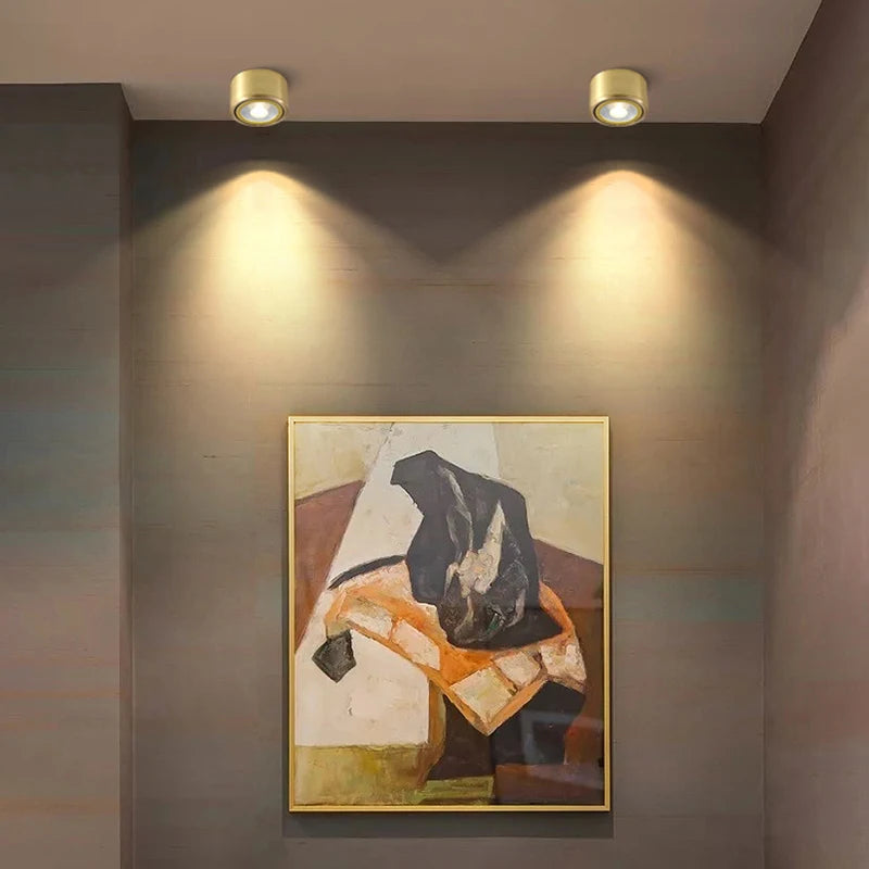 Living Room Background Wall LED Tube Light Adjustable Angle Surface Mounted Copper Spotlight Corridor Fitting Room Ceiling Light