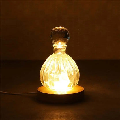Bohemian Round Lamp Base Solid Wood LED Lamp Holder Display Stand Lamp Stand Base Home Decor