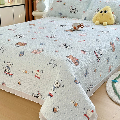 Thicken Bed Cover Floral Style Bedspread Home Bed Linen Double Bedspreads Adults Kids Room Bedsheet cubrecama (No Pillowcase)