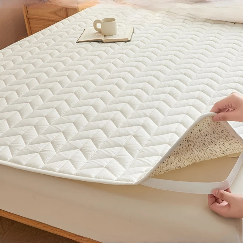 Thin Mattress Protector Slip-Resistant Cotton Bedding Cover Dirt-Proof Soft Pad for Home Dorm Bed Topper