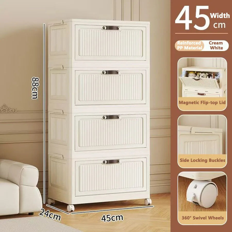 Transparent Foldable Storage Cabinet Large Capacity Refrigerator Storage Box Multi-Specification Multifunction Kitchen Organizer