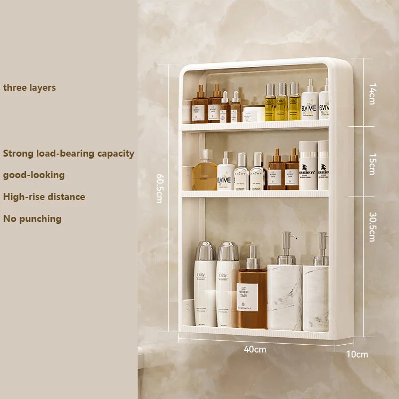 Bathroom Organizer Shelves Rack Wall Mounted Storage Box Toiletries Cosmetic Storage Rack Kitchen Seasoning Bottle Storage Shelf