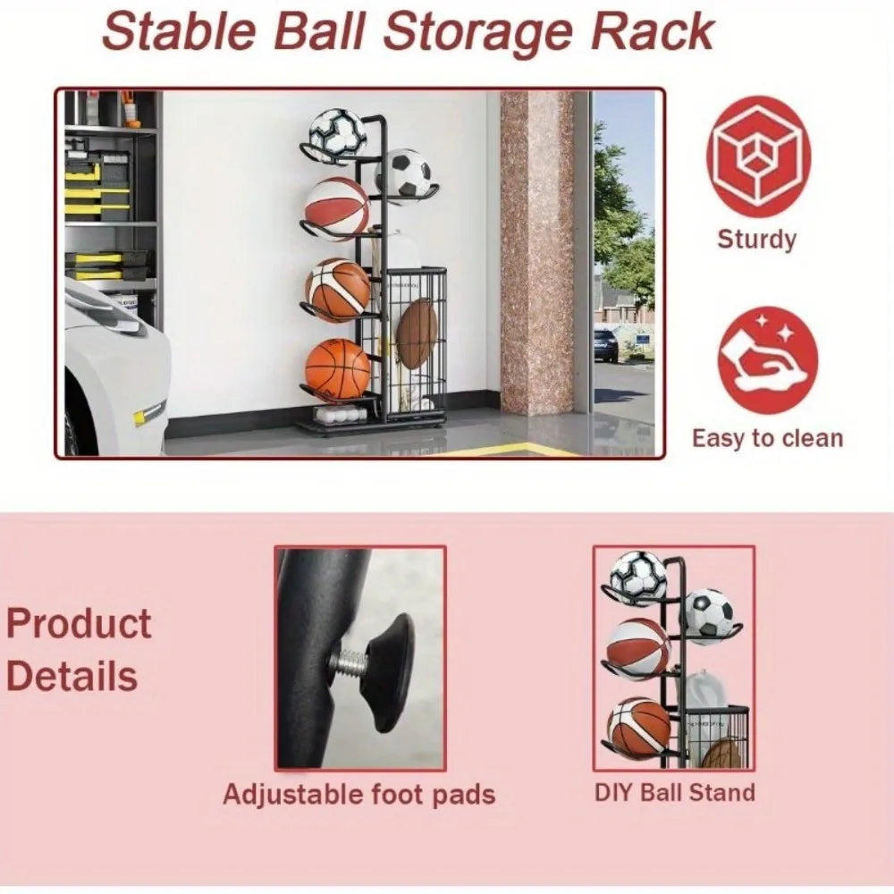 Indoor Children Basketball Storage Rack Put Ball Football Storage Basket Placed Rack Kindergarten Volleyball Stand Holder Space
