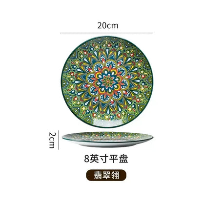 Ceramic Tableware Set Rice Bowl Serving Plate Creative Cutlery Soup Plate Noodle Handle Bowl Sauce Dish Steak Salad Fruit Plate